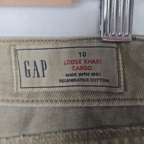 Gap Loose Khaki Cargo Pants Womens 10 Desert Cactus Baggy Y2K Style - Picture 5 of 6